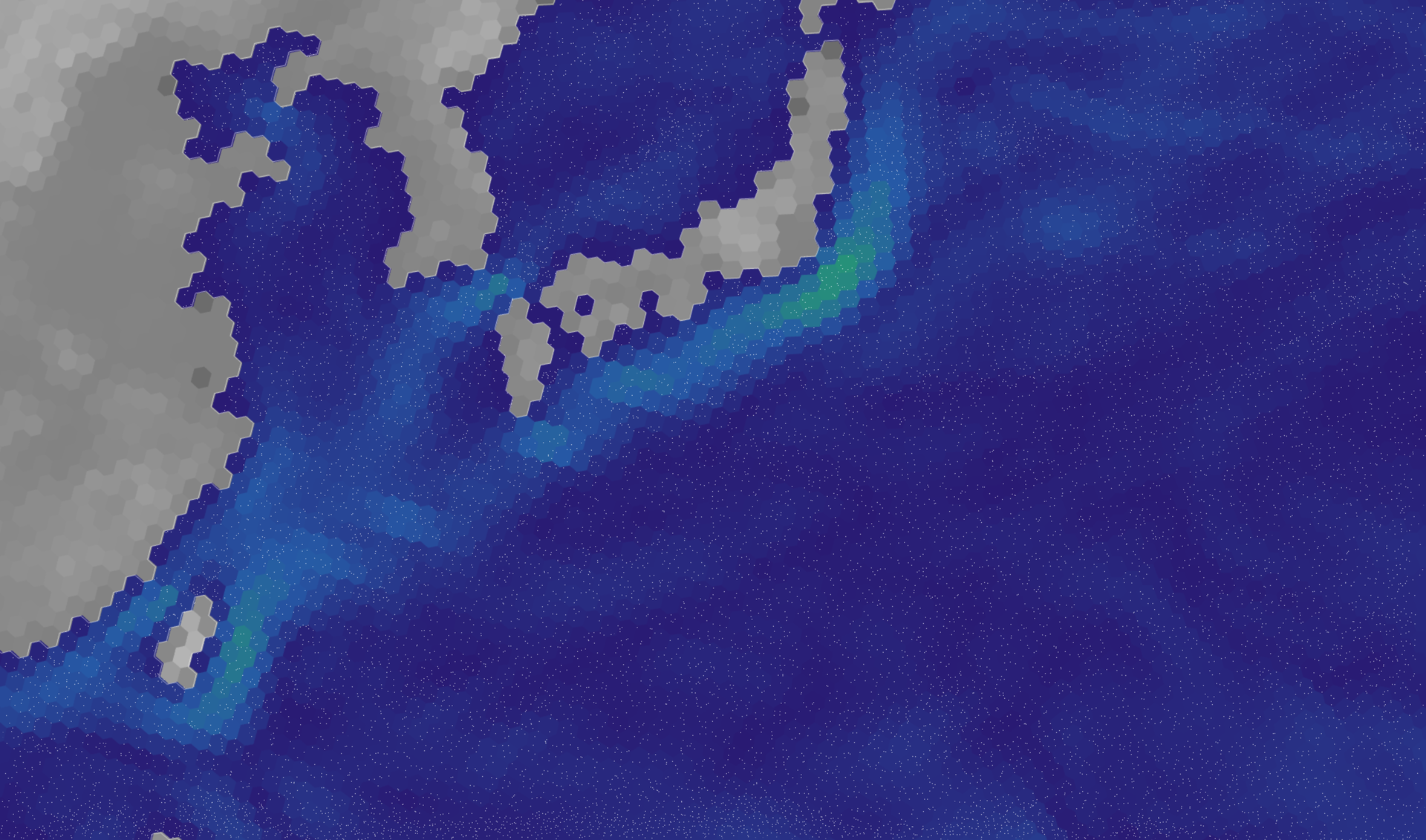 Ocean current speed south of Japan, with the Kuroshio running from Taiwan along the Japanese coast and out into the Pacific