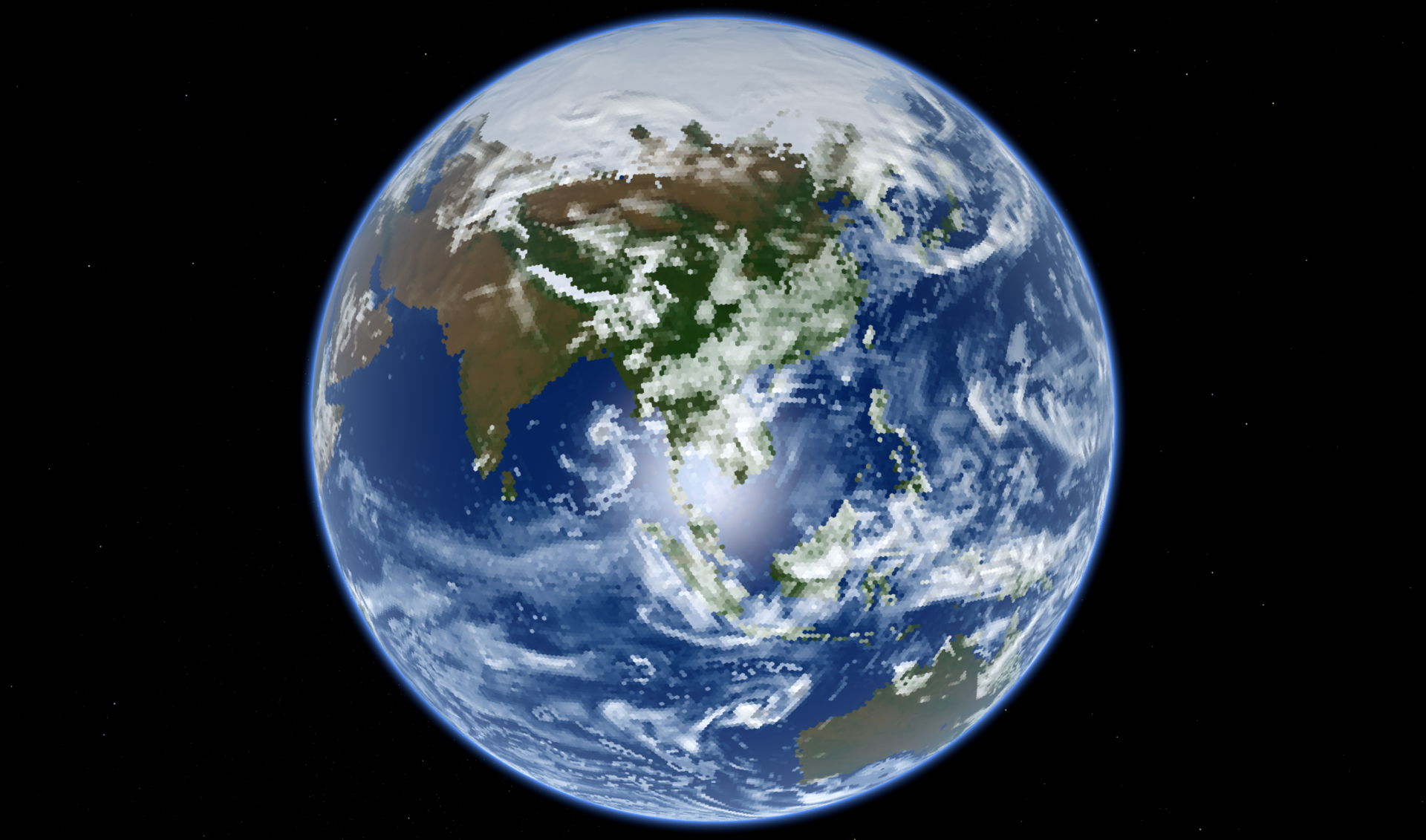 Asia seen from space, from Siberia to the cloud over the Maritime Continent and northern Australia